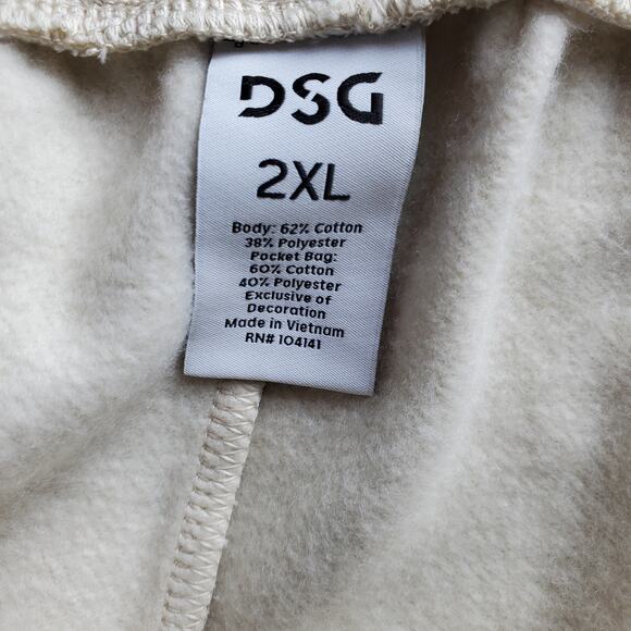 DSG Women 2XL Mid Rise Relaxed Fit Oversized Fleece Shorts Beige Pockets New - Picture 4 of 6